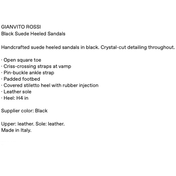 Gianvito Rossi Black Crystal Embellished 120mm Suede Sandals US8.5 NEW - Picture 11 of 11